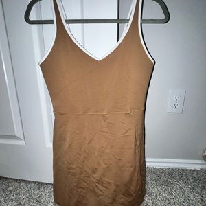 Aerie Brown Dress with White Trim